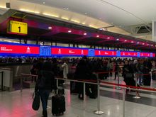 Sky Priority check in now takes up the entire row 1. Rows 2 and 3 are all regular Delta while row 4 is split between Delta and LATAM 