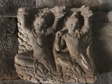 The main temple has inside carvings of celestial nymphs