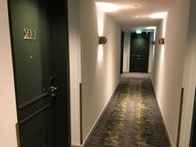 Corridor smelt still fresh of paint, the doors slowly close so you won't hear a bang.
