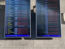Departures board is bleak in the lounge 