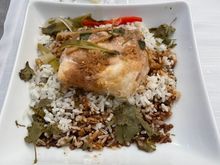 Steamed sea bass