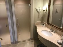 Seperate shower stall and toilet with hygiene stick (refresher down below)