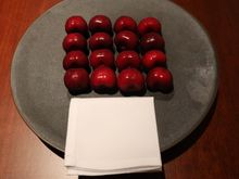 Grand Hyatt Tokyo - Cherries from CAL, nice presentation and a note on how special and sweet they taste.  Saw more of these cherries next morning in a big bowl at buffet breakfast too.  It didn’t feel so special after all…