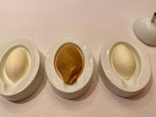 Selection of palate refreshers - honey , Columbian coffee and nougat 