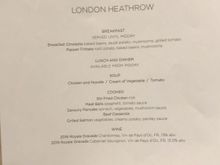 Kosher menu in the JFK Clubhouse