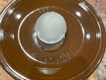 Our first craft ice cube from our new refrigerator. 