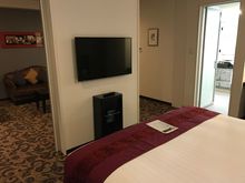 Sliding doors can close off bedroom 