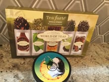 Inside the festive bags, I found a yummy assortment of teas from Tea Forte and body butter from The Body Shop that smells amazing! Thanks very much, Secret Santa Deds1!