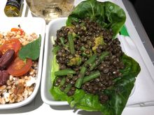 Close up of herby lentil salad