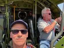 Sat in the Bombardier’s seat with another passenger in the Captain’s seat