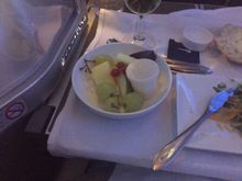Fruit plate on the second meal service, totally unmemorable, but found the photo so must have happened!