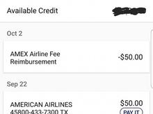 AMEX reimbursement on AA GC