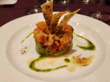 Salmon tartare (ginger cured vegetables, avocado, soy & citrus)