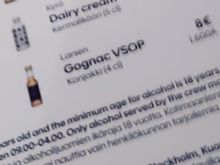AY is now serving Gognac onboard