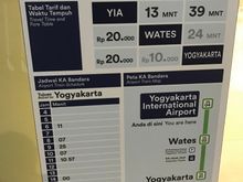 And this is the current (slightly irregular) train schedule from the Airport to Yogjakarta's main trainstation "Tugu"

Locals told us the train used to run every hour precovid but now the schedule has been adapted to match the flow of airplane departures/arrivals at the airport 