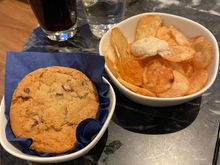 Cookie and kettle chips + dip. Man I’m fat today .. ugh 