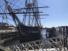 USS Constitution. Sailors on board said that the only original wood from when the ship was first built is the keel.