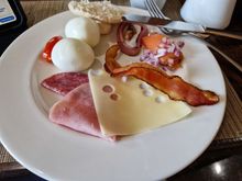 My $55.74 breakfast plate (I also had a cup of coffee although the server brought the whole pot to my table).