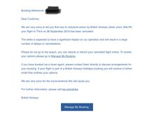 This is the actual email, it states the flight has been cancelled, do not go to the airport etc. etc.