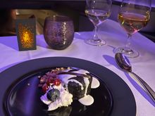 Flourless Chocolate cake with chantilly cream (3/5). The Tokaji Late Harvest 2016 Dessert Wine was 5/5