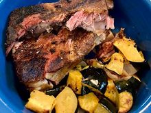 Three ribs and acorn squash for dinner tonight. 