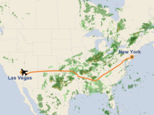 This flight went out of the way to avoid the storms 