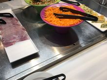 Cold selection. Slices of ham and Spanish tortilla