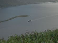 View from Mt. Ballyhoo Road back down to Dutch Harbor spit