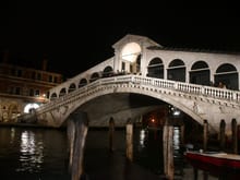 The Rialto bridge at night ( a lot fewer tourists) .During the day  you can get some good shots right by the side of the bridge ( don't get too close to the canal edge!)
