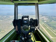 Tail gunner position with Wittman Regional airfield (Oshkosh) below 