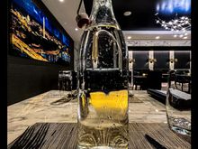 A whole bottle of sparkling water
