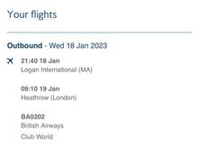 BOS-LHR-BOS from a US account