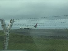 Better pic from the road outside the rental car exit- You can see the crinkling in person.  To be quite honest, and I’m no expert by any means, but I would be surprised if this bird can be fixed.  

There is also chatter of DL possibly cutting this route next year.  I hope not, because DL is way better than Azores Air.  Perhaps make it 3x weekly, but please don’t cut it out.  Sao Miguel is amazing!
