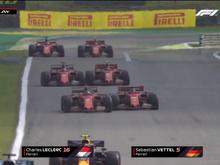 OK having seen this on twitter Leclerc has given Seb enough room. Sebs "drifting" across is it not the natural camber of the track taking him that way? Albion in front seems to take a similar line. I've not studied the full race footage to see if that's the natural line.
