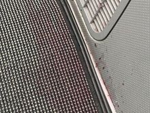 Red wine stains on walls and carpet