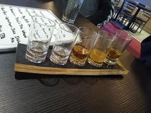 Distilled spirits flight at Hook and Flask