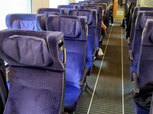 Standard 2nd class seating in a German IC (InterCity) train