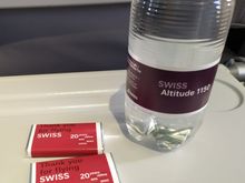 Complimentary in-flight service on the Dusseldorf to Zurich flight operated by Helvetic Airways 