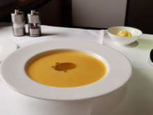 Creamy Potato Soup with North Sea Crabs and Dill Oil