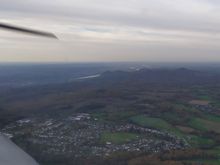 As we approach Bonn the Rhine river and Siebengebirge are clearly visible 