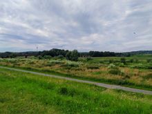 Looking over the Ruhr river and cycleway from the Ruhrpark in Alstaden, Oberhausen 