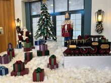 Chocolate display - everything is made of chocolate, even the packages and bows. 
