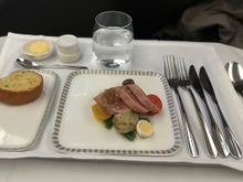 Starter course, dinner SIN-LAX. 