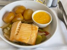 The fish was cooked perfect and flavorful, but as someone above mentioned also, the “sauce” was…interesting. I think it was just melted butter? I accidentally spilled some on my veggies and it wasn’t bad, just made everything taste like it was coated in butter.