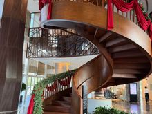 Lobby stairs towards lounge, spa and gym
