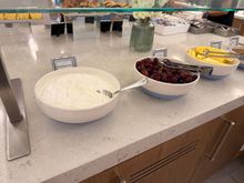 Yogurt and fruit (well … just grapes)