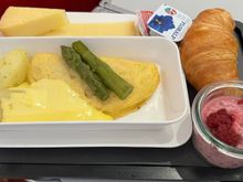 Asparagus Omelette , Potatoes and Hollandaise sauce   