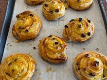 Tried my hand at puff pastry pain aux raisins