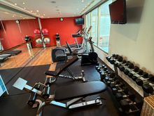 The small gym also has a changing room and shower. It is open 24 hours.