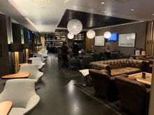 Centurion member lounge on entry, the bar is at the far end